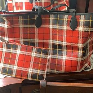 Tartan plaid Steve Madden satchel.